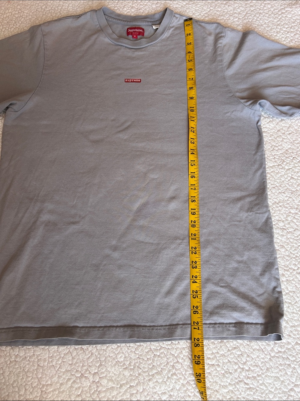 Supreme Gray Short Sleeve Tee with Red Mini Box Logo - Picture 5 of 9
